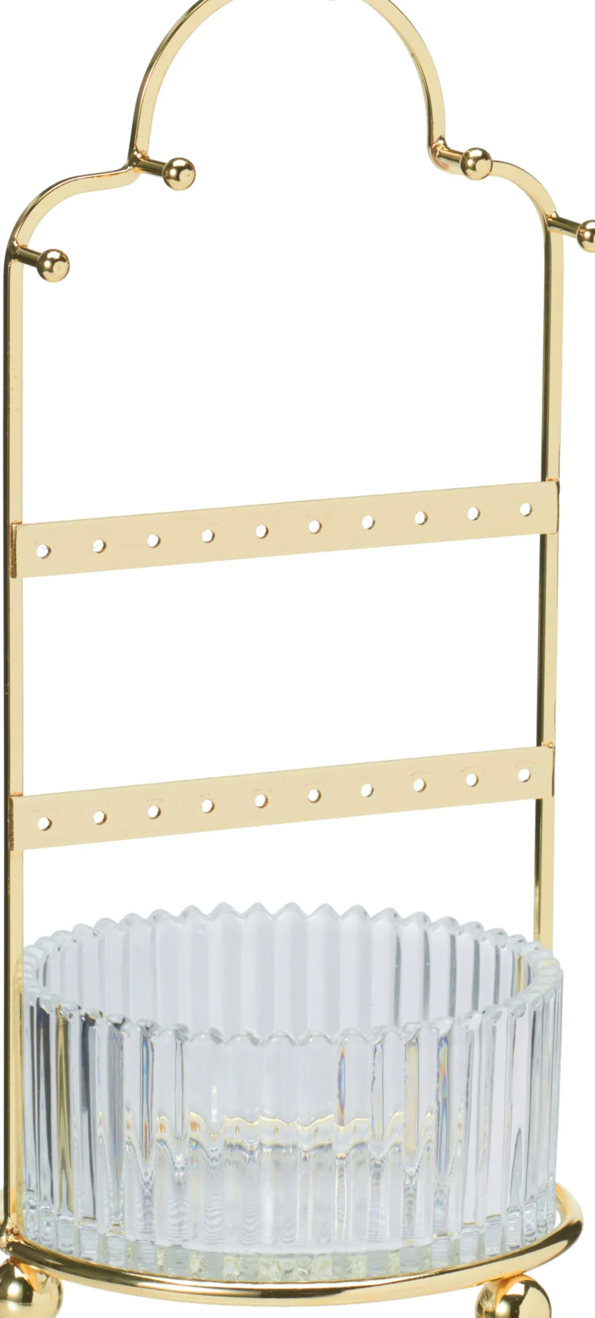 Schmuckhalter mit Glaseinsatz GOLD