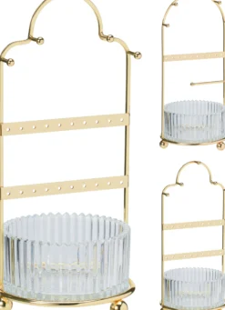 Schmuckhalter mit Glaseinsatz GOLD