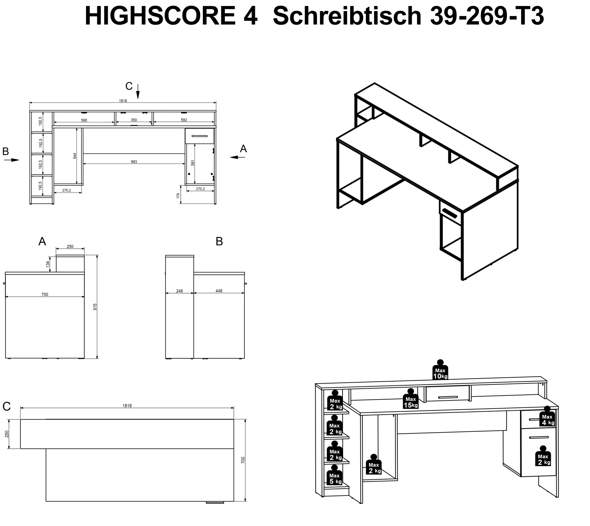 Schreibtisch HIGHSCORE 4
