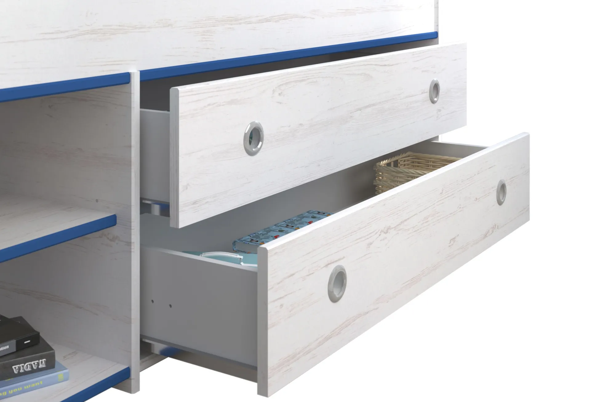 Stauraumbett mit Nachtkommode SMOOZY 24a