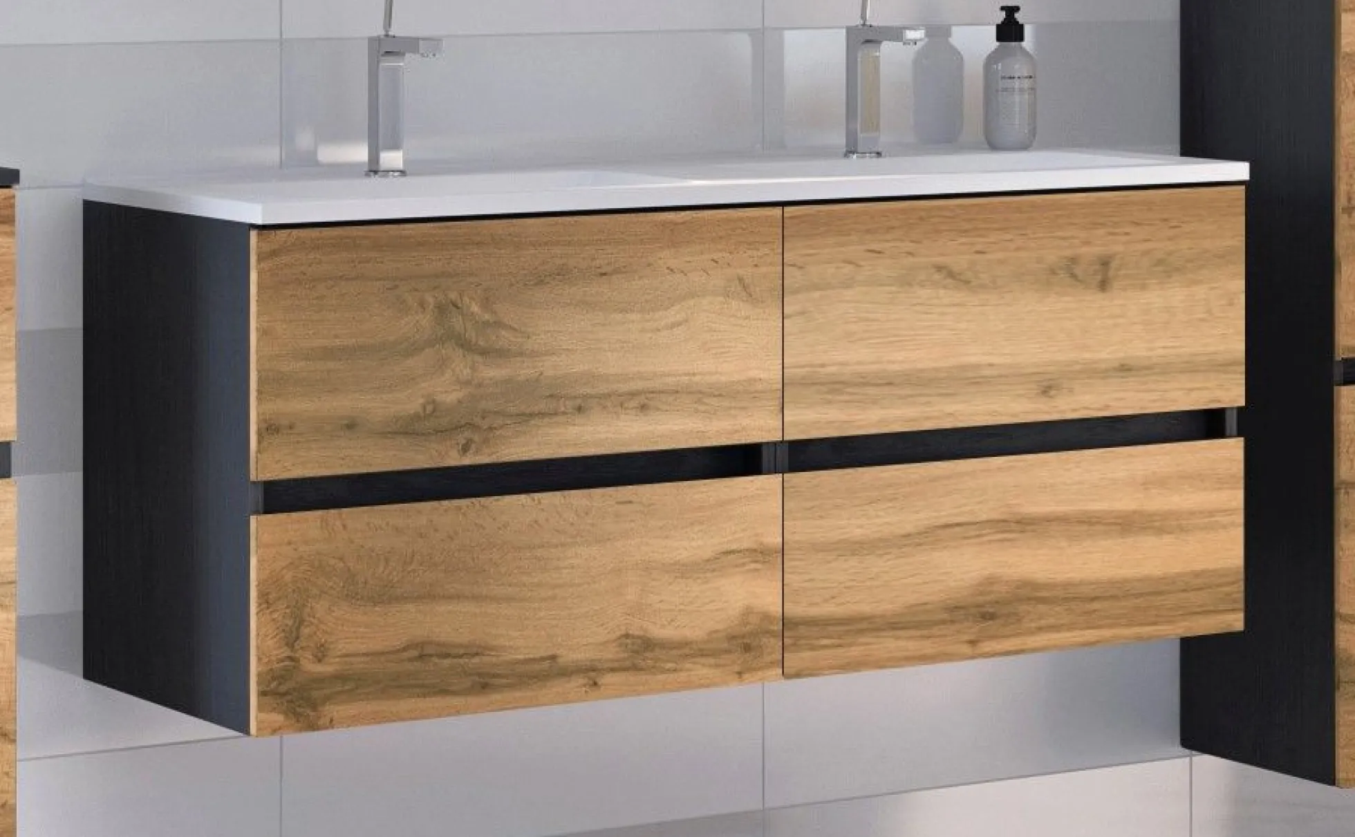 Waschbeckenunterschrank mit Doppelwaschbecken LUCCA