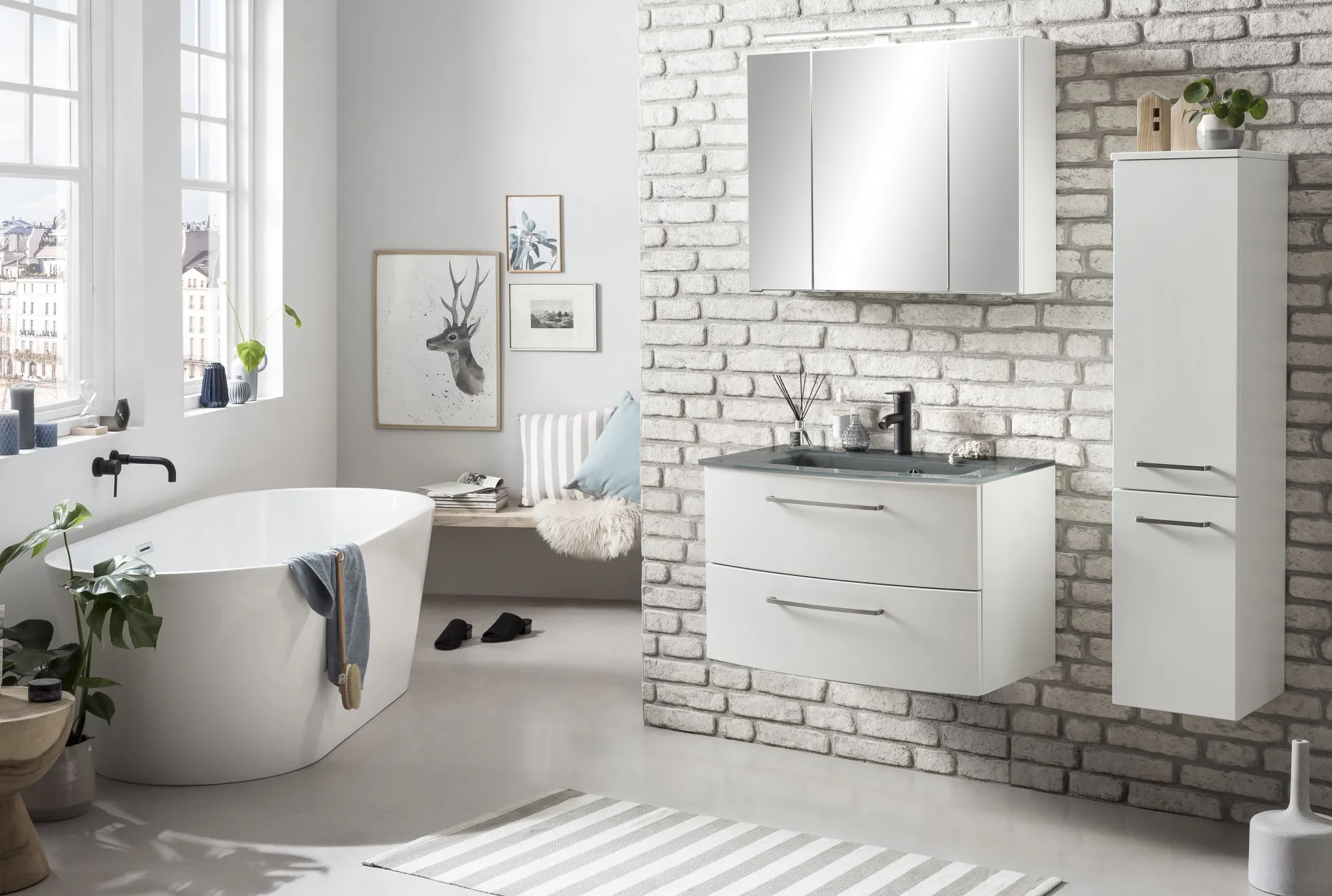 Waschbeckenunterschrank mit Waschbecken STOCKHOLM