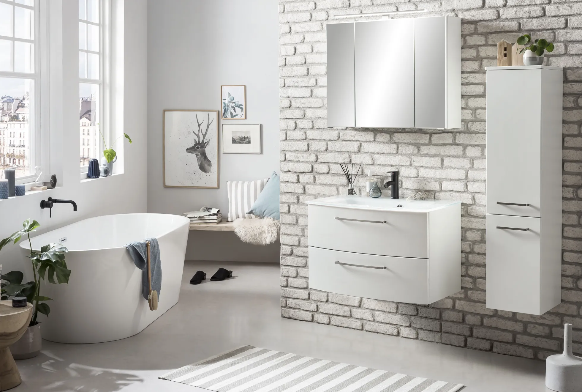 Waschbeckenunterschrank mit Waschbecken STOCKHOLM