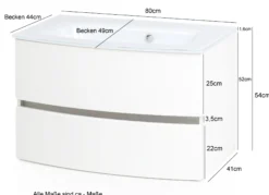 Waschbeckenunterschrank mit Waschbecken KOPENHAGEN