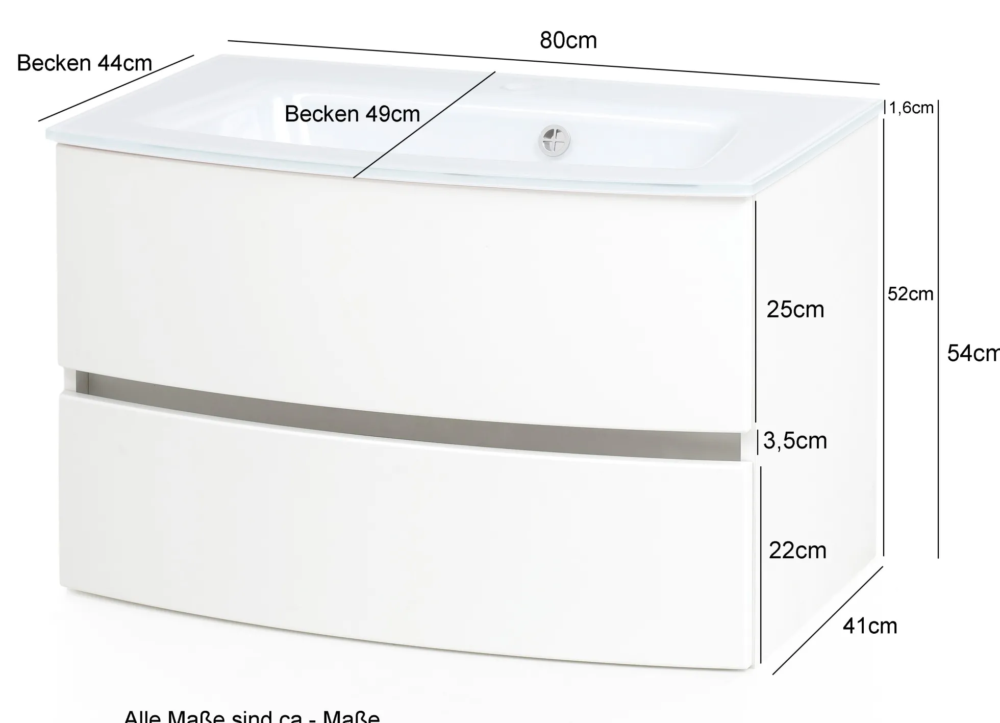 Waschbeckenunterschrank mit Waschbecken KOPENHAGEN
