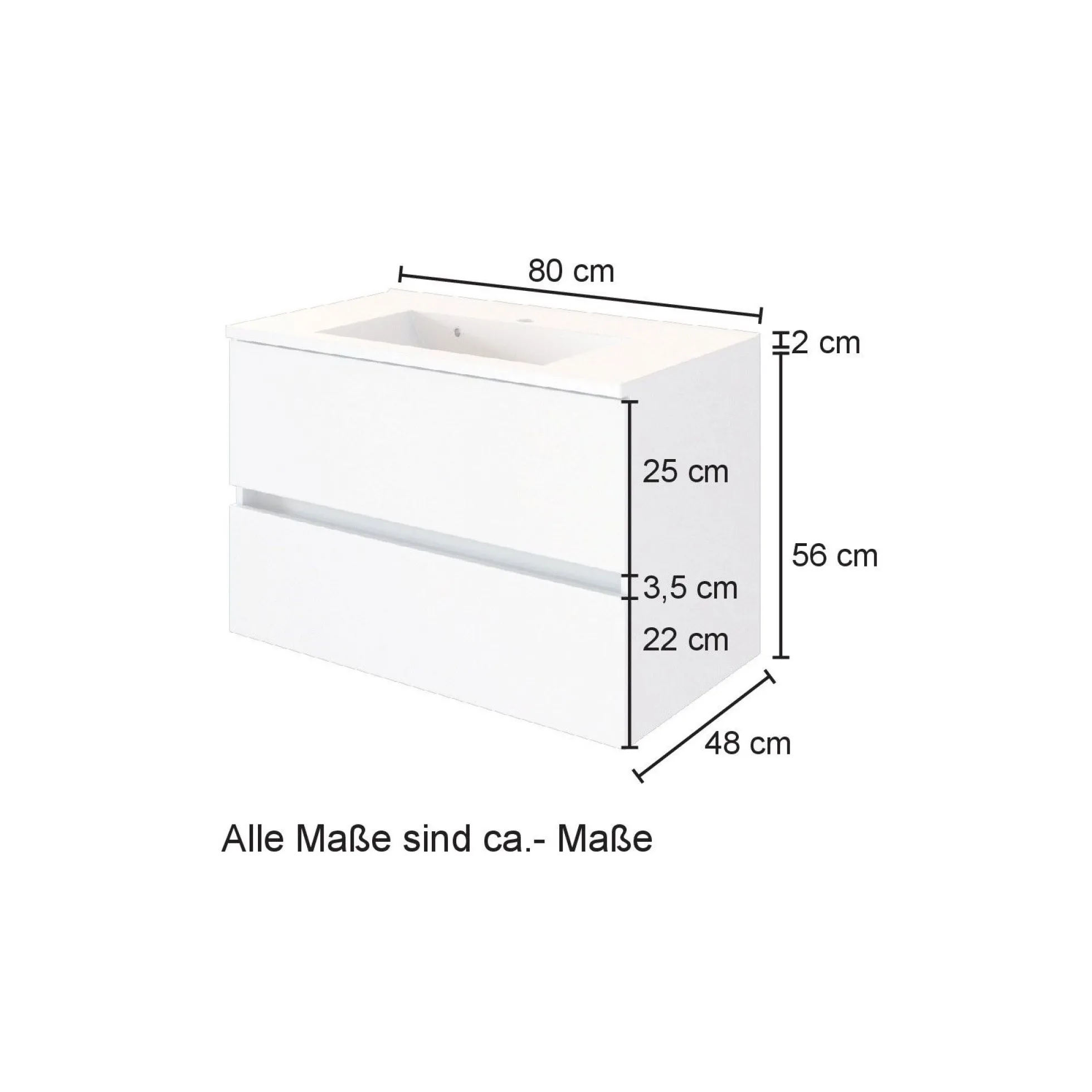 Waschbeckenunterschrank mit Waschbecken HELSINKI