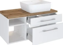 Waschbeckenunterschrank 90 mit Aufsatzbecken rechts DAVOS