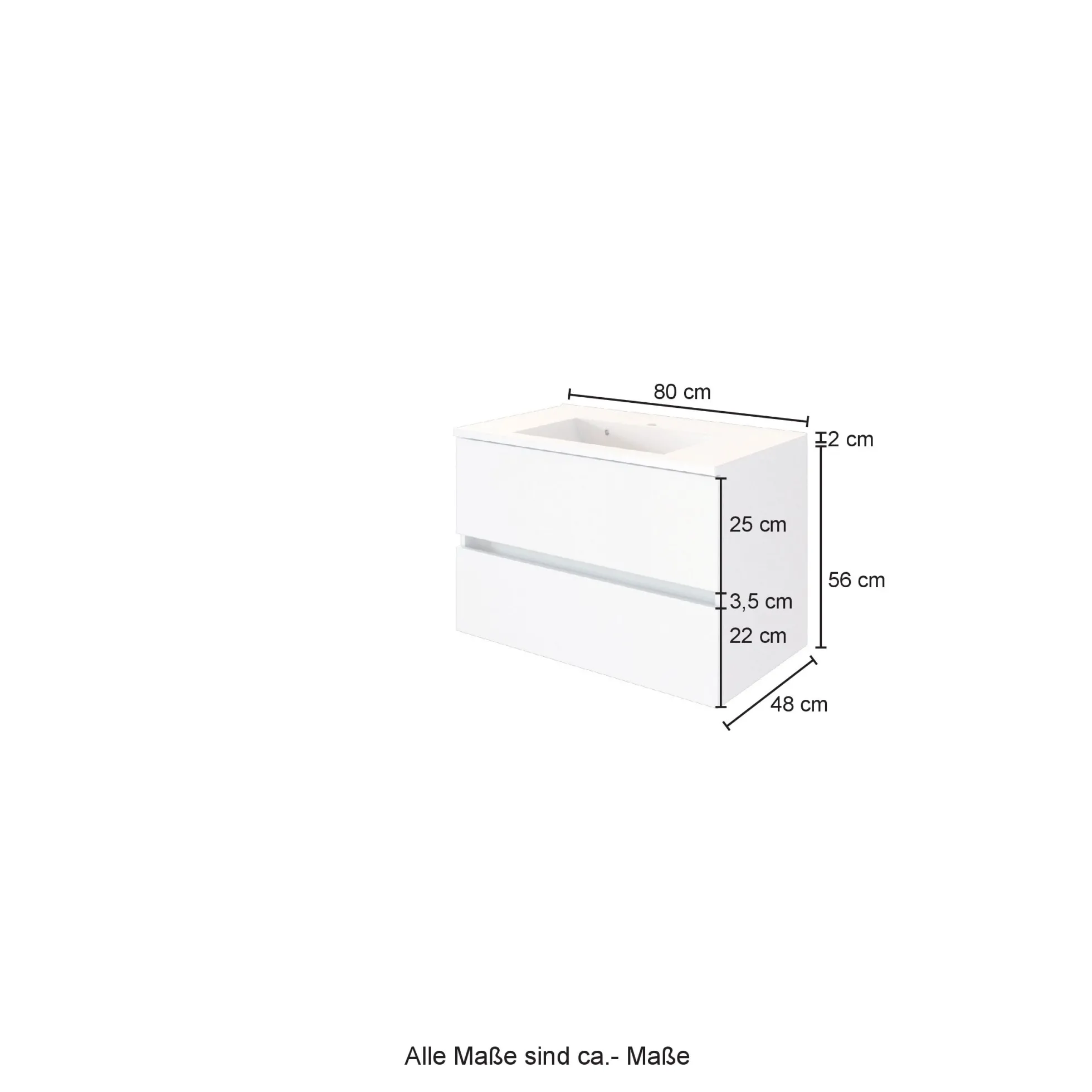 Waschbeckenunterschrank mit Waschbecken LUCCA