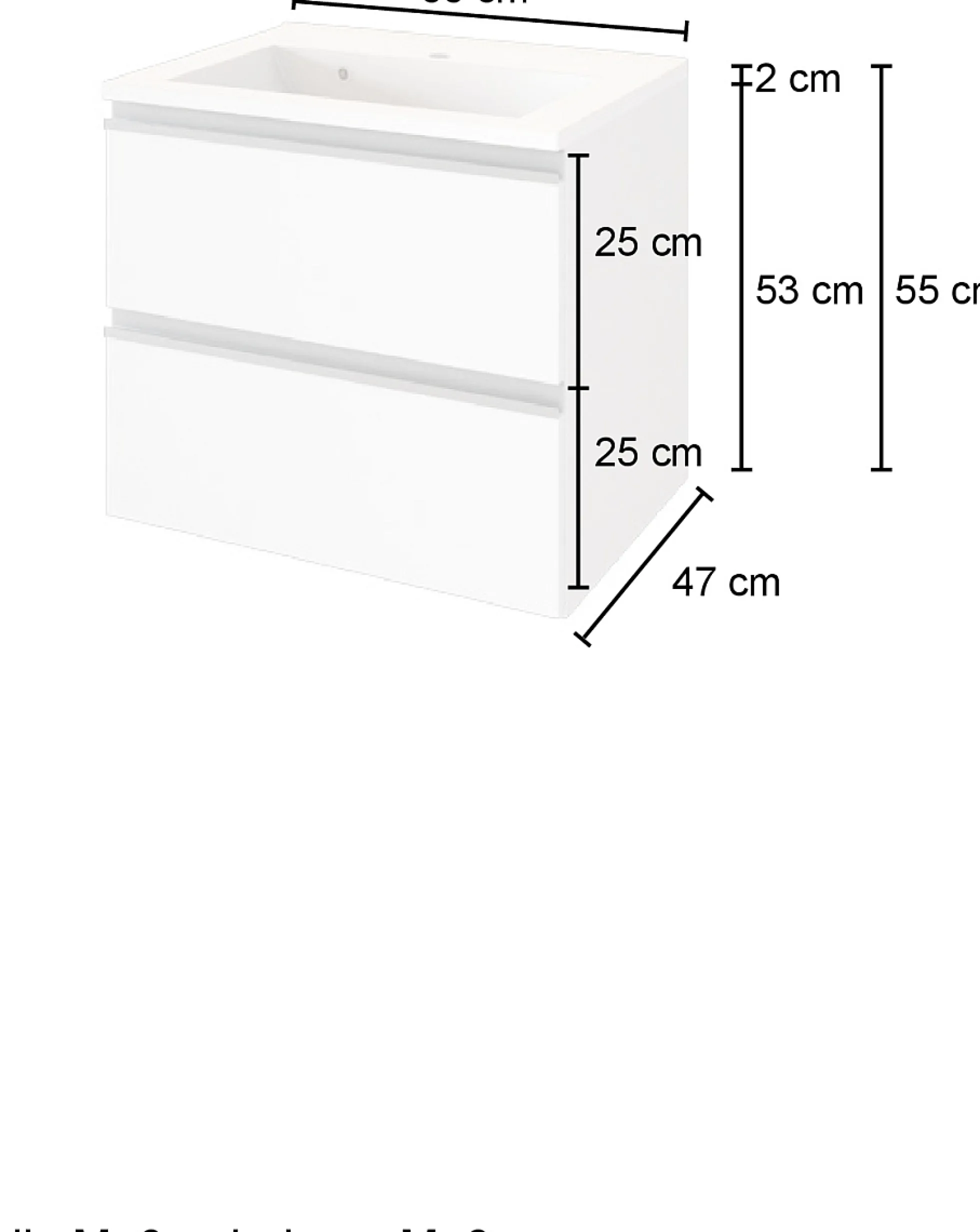 Waschbeckenunterschrank mit Waschbecken 60 AREZZO