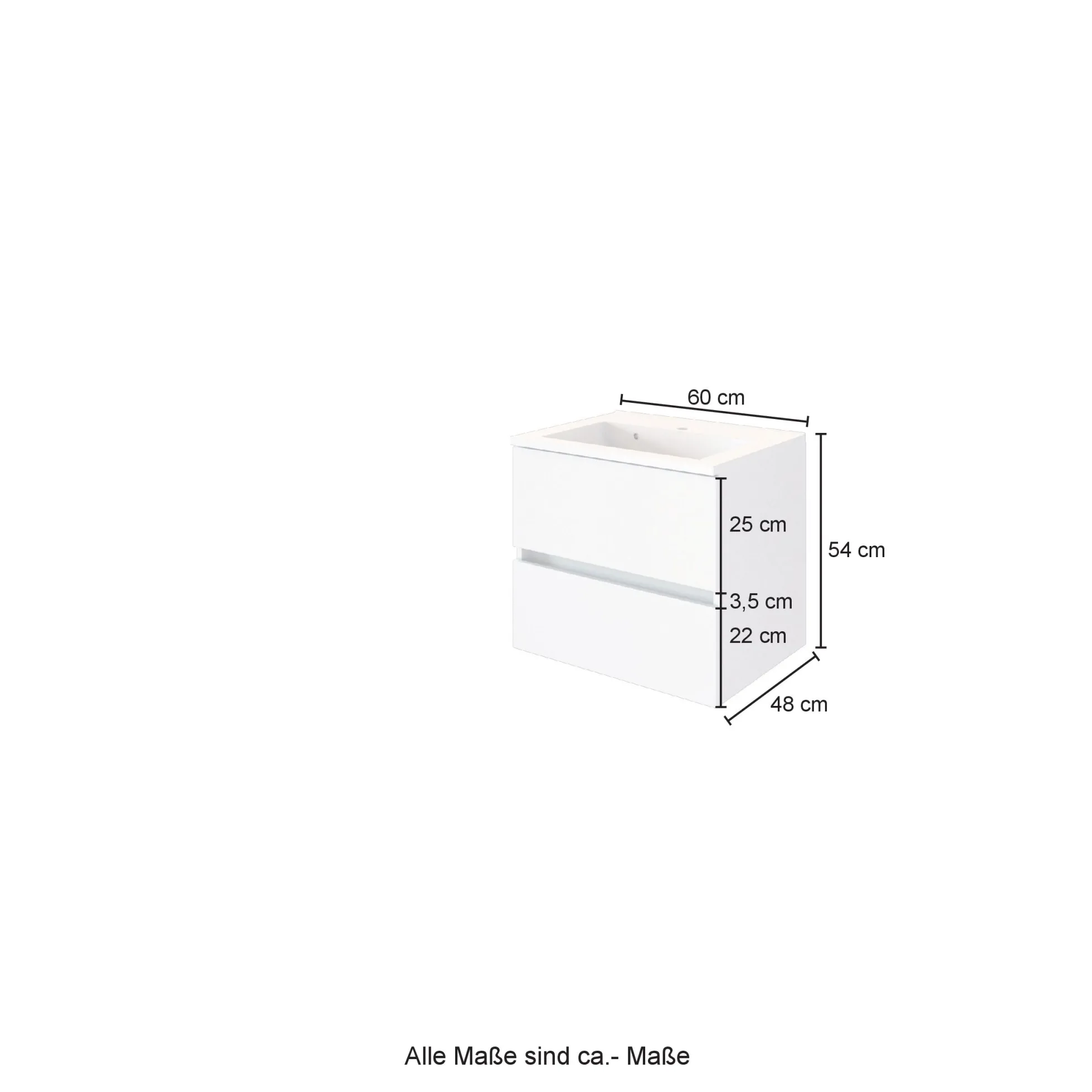 Waschbeckenunterschrank mit Waschbecken LUCCA