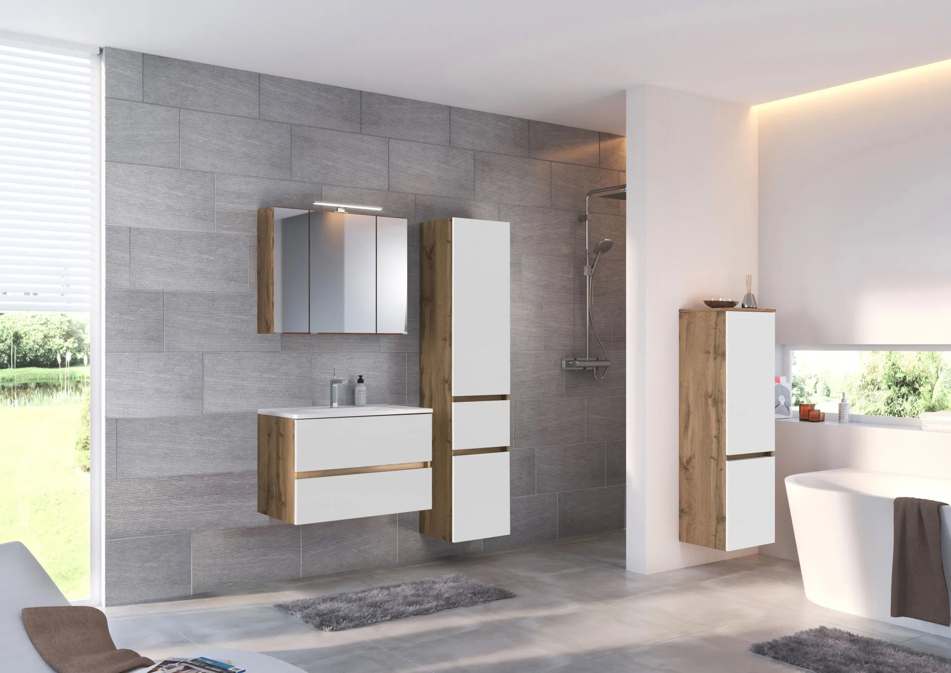 Waschbeckenunterschrank mit Waschbecken LUCCA