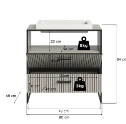 Waschbeckenunterschrank mit Waschbecken BAGNO