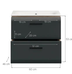 Waschbeckenunterschrank mit Waschbecken BONGA