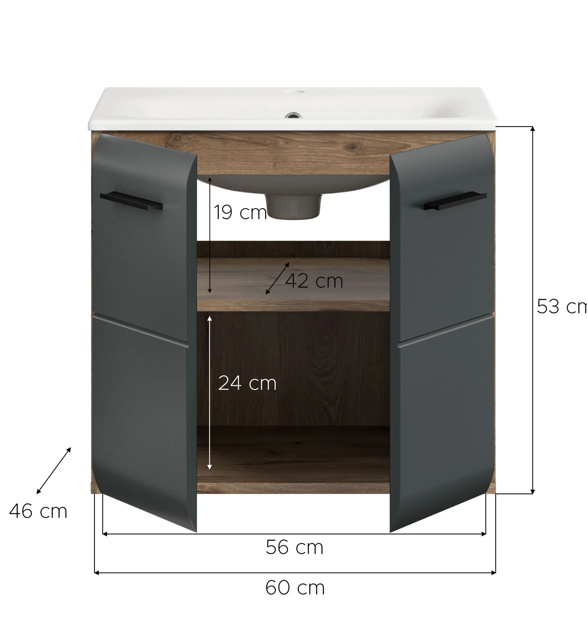Waschbeckenunterschrank mit Waschbecken BONGA